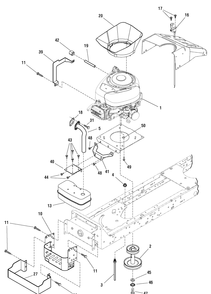 Engine Group - 19.5hp Briggs And Stratton Diagram and Parts List for 7800568-RT195460 2009 Briggs and Stratton Lawn Tractor